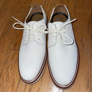 Johnston & Murphy Men's Size 8.0 Upton Plain Toe Shoes 20-3518 White Leather NEW